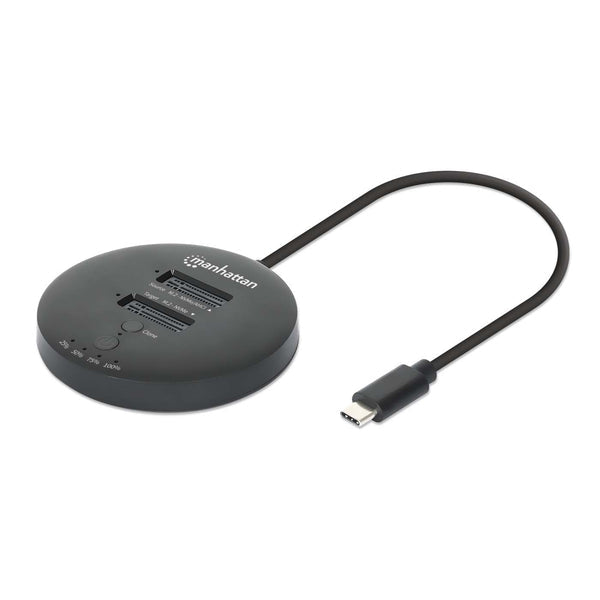Gabinete USB-C SSD (130752) MANHATTAN Estación de acoplamiento con 2 bahías para clonación de SSD M.2 NVMe de hasta 8 TB - Gabinete USB-C SSD (130752) MANHATTAN Estación de acoplamiento con 2 bahías para clonación de SSD M.2 NVMe de hasta 8 TB -